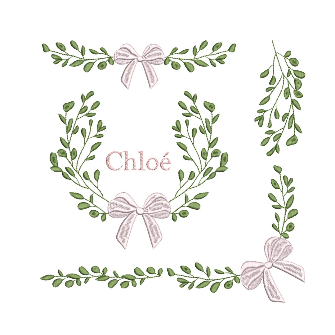 Wedding Eucalyptus Monogram Wreath, Border and Corner Machine ...