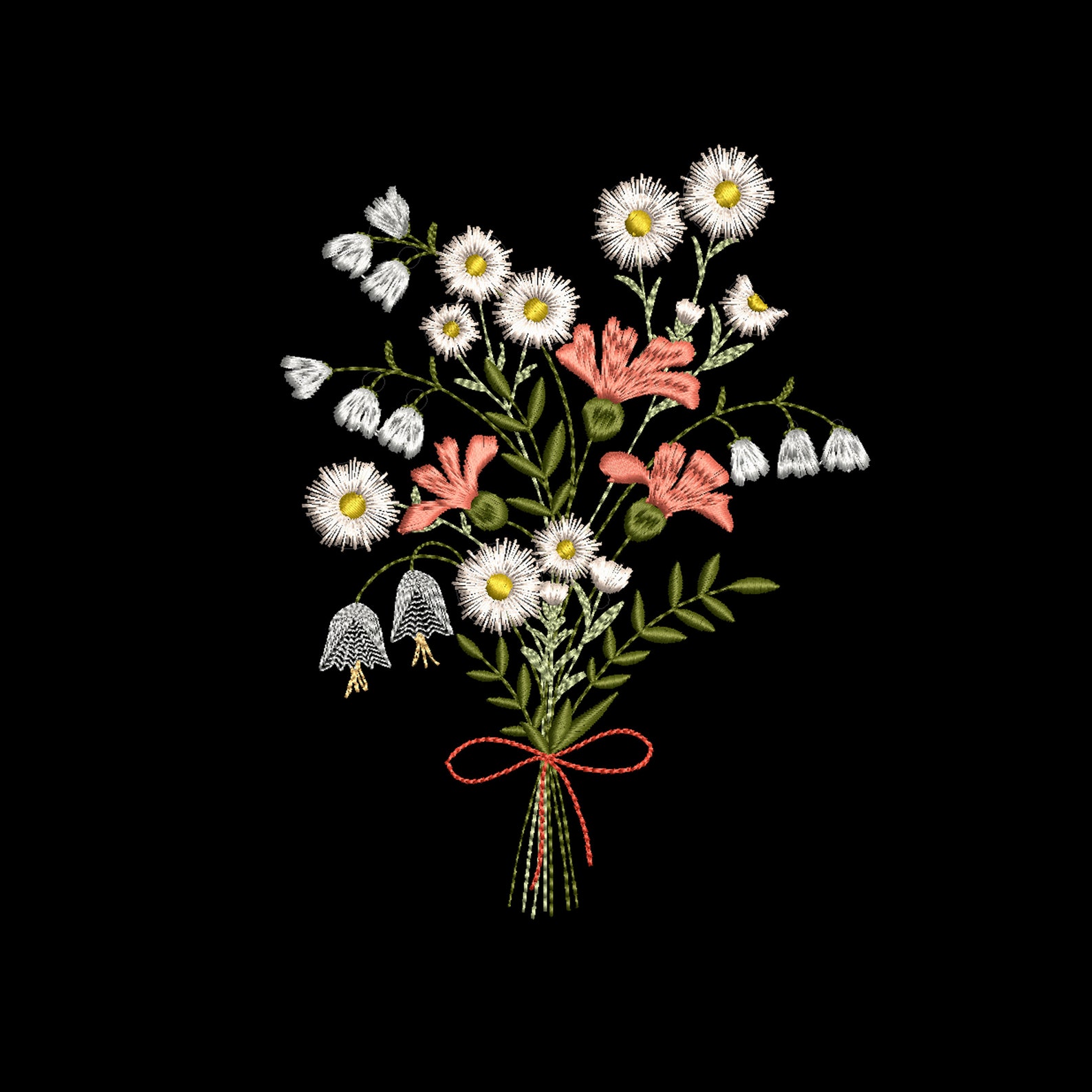 Flower Bouquet Machine Embroidery Design Set No.2, 2 Floral Bouquets ...