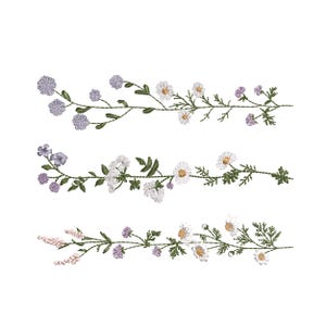 3 delicate bloemenrand machineborduurontwerpbundel, patroon direct downloaden zip, 6 maten