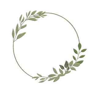 Eucalyptus Laurel Classic Wreath for Machine Embroidery Design Botanical Wedding Branch Pattern Instant Download Zip - 7 sizes