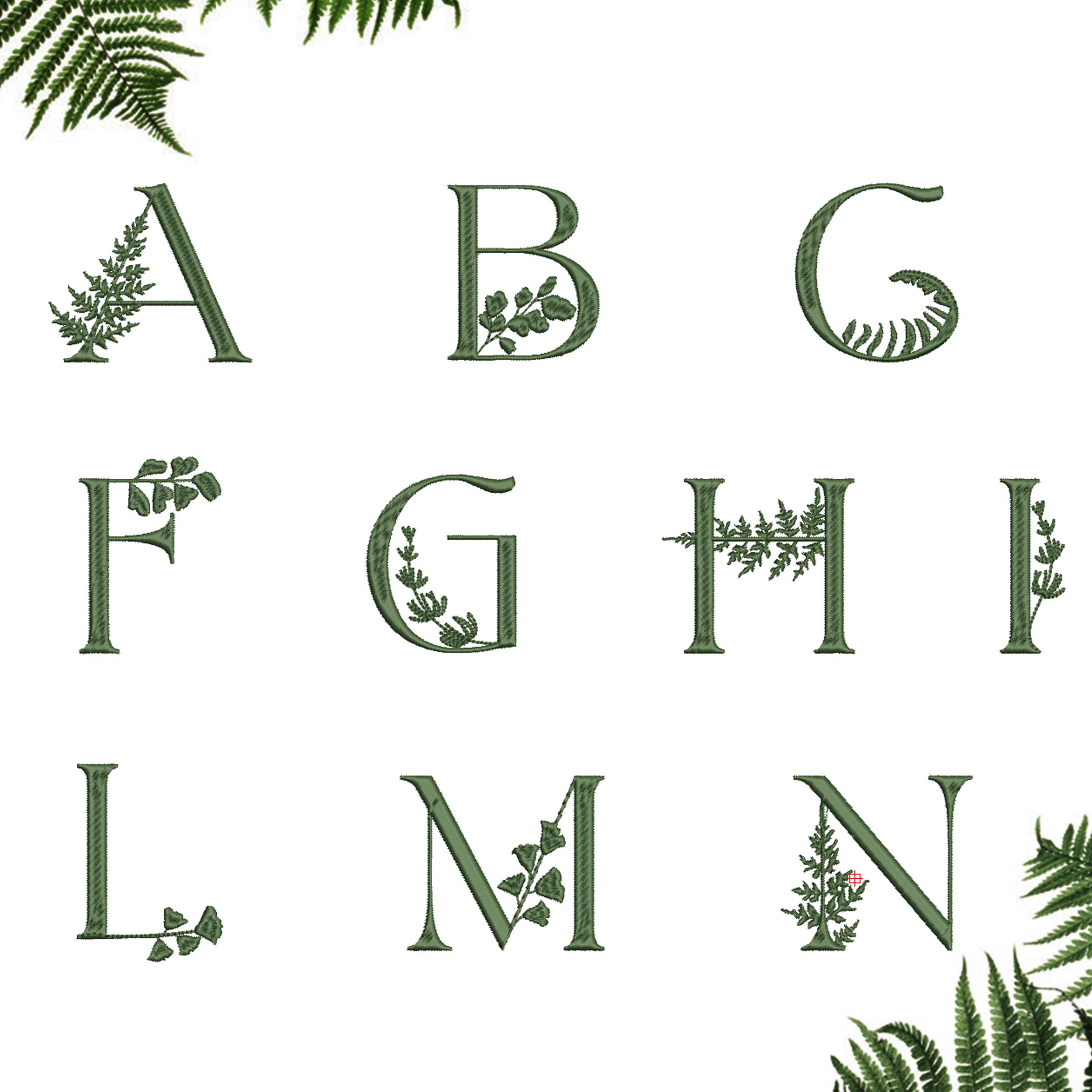 Unique Fern Font Alphabet Monogram Machine Embroidery Design, Script ...