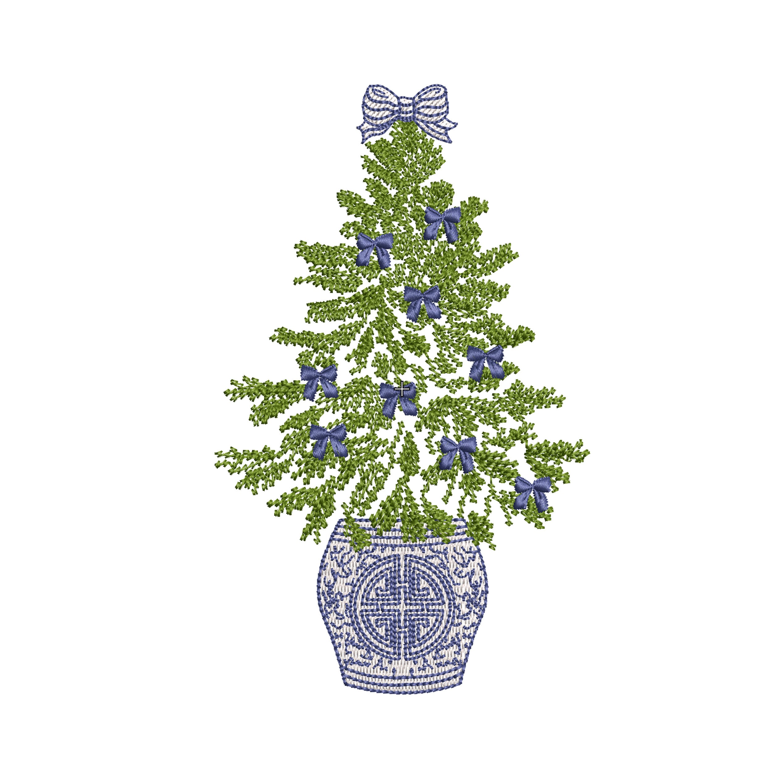Chinoiserie Christmas Tree Machine Embroidery Design Winter - Etsy