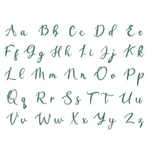 Diseño de bordado a máquina con monograma del alfabeto escrito a mano Magical Forest, letra manuscrita, 6 tamaños