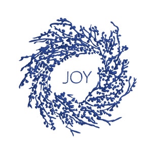 Modern Christmas Monogram Wreath Machine Embroidery Design, Chinoiserie Tree Pattern Instant Download Zip - 6 sizes