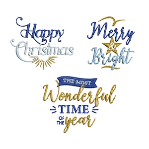 Christmas Wishes Writing for Machine Embroidery Design, Lettering Pattern Instant Download Zip - 8 sizes