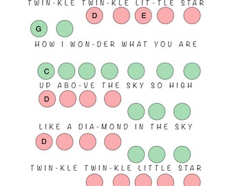 Twinkle Twinkle Little Star piano ear training sheet -  Portugal