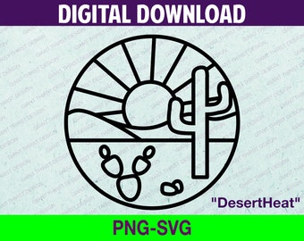 Desert Landcape Design; Desert SVG; Desert PNG; Desert Outline
