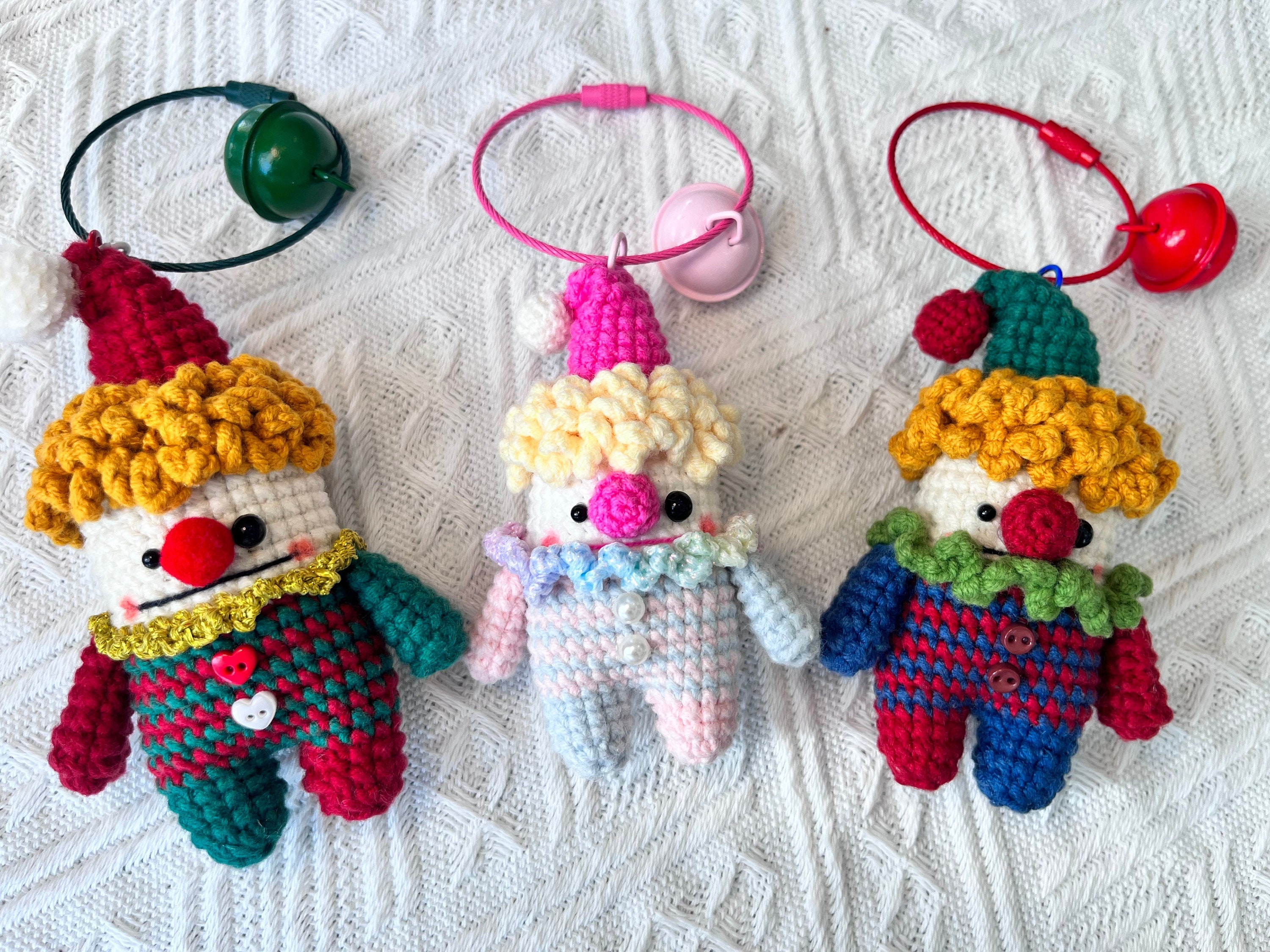 Clown Keychain, Crochet Amigurumi, keychain,Handmade, Gifts