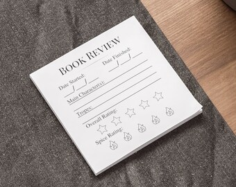 Book Review Post-it Note Pads: Reading Journal Tracker (50 Sheets)