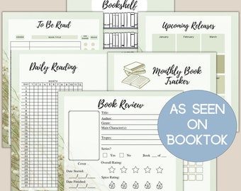 Digital Reading Journal: Book Review, Tracker & Bookshelf (PDF)