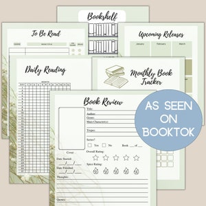 Digital Reading Journal: Book Review, Tracker & Bookshelf (PDF)