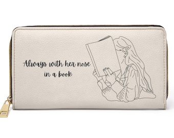 Book Lover Wallet: Faux Leather Zipper Wallet