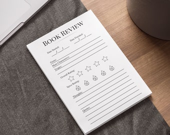 Book Review Post-it Note Pads: Reading Journal & Tracker (50 Sheets)