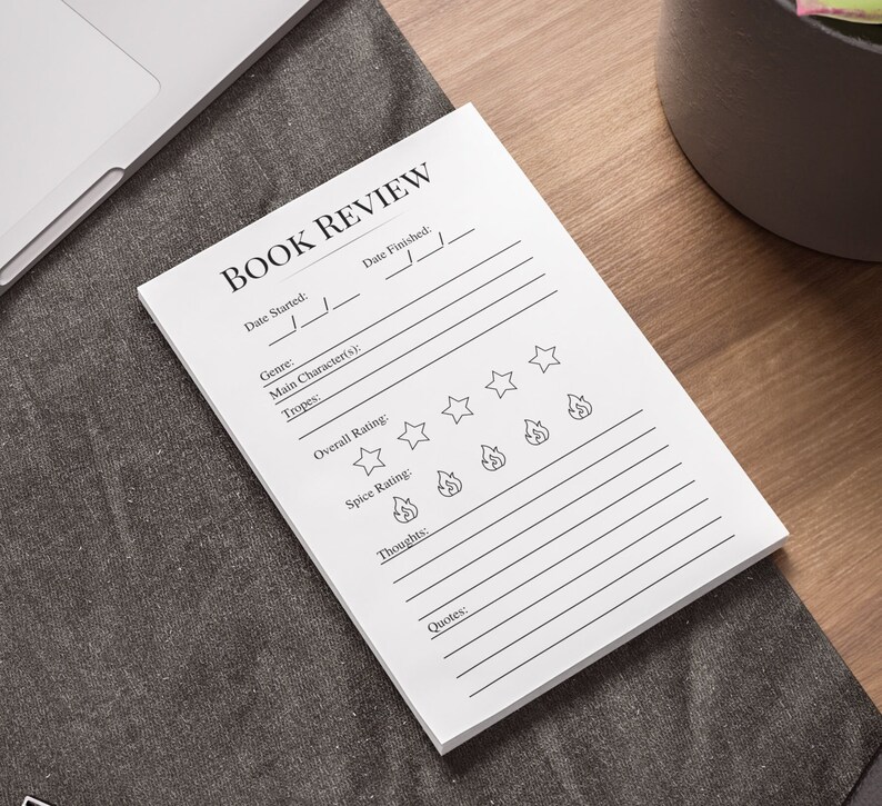 Book Review Post-it Note Pads: Reading Journal & Tracker (50 Sheets) - Etsy