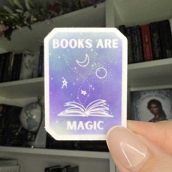Books Are Magic Waterproof Sticker | Bookish Sticker | Bookish Laptop and Water Bottle Sticker | Book Lover Gifts | Fantasy Books Aesthetic