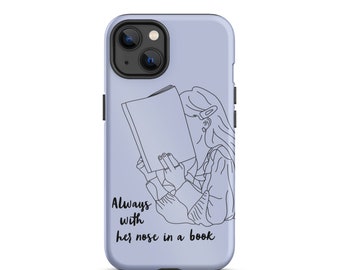 Nose in a Book Reading Gift for Readers Book Lover Bookish Tough iPhone case