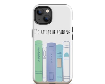 I'd rather be reading, book lovers, readers reading Tough iPhone case