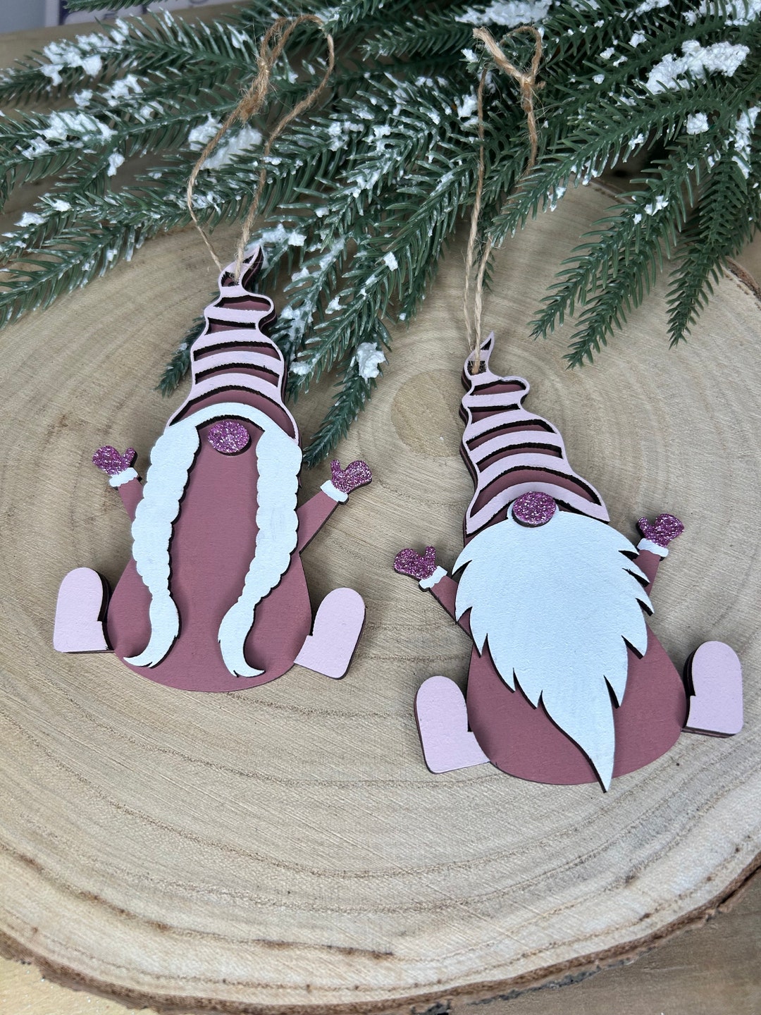 Gonk Christmas Tree Decorations Pink and White Christmas Tree Etsy