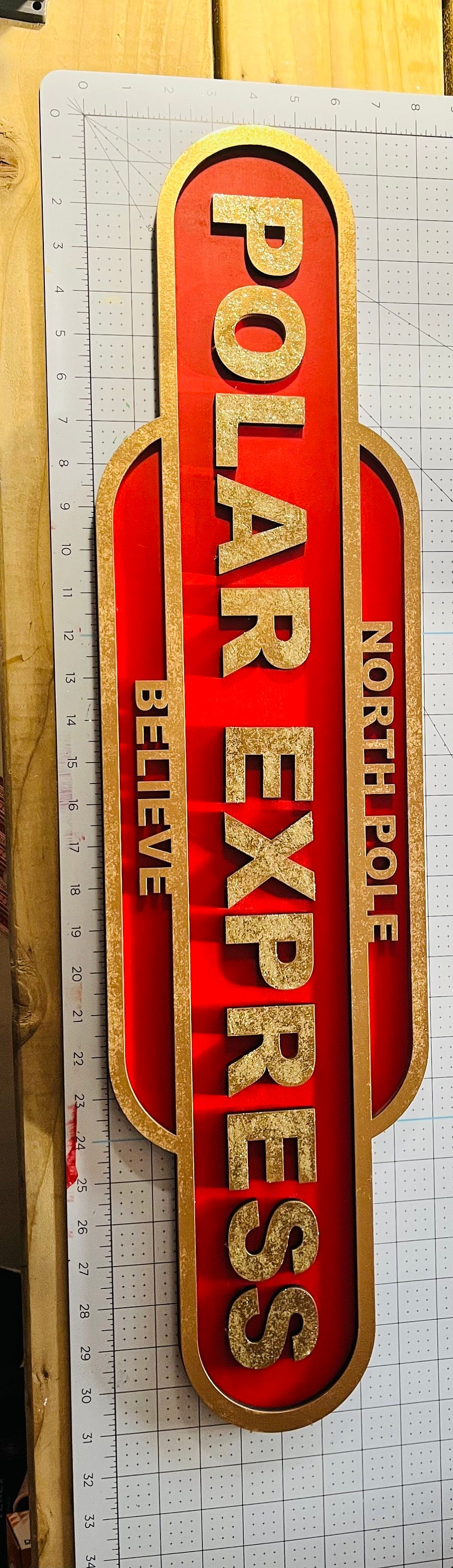 Polar Express Train Sign: Red and Gold Christmas Decor - Etsy UK