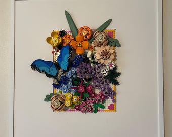 Arte mural floral de Lego