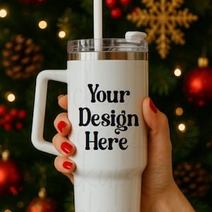 40 oz Insulated Tumbler Mockup, 40Oz Tumbler Mockup, 40Oz Tumbler  Canva, 40Oz Tumbler Png,40Oz Tumbler Handle, Png Christmas Mockup