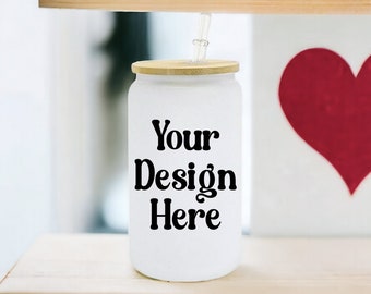 Can Glass Mockup, Blank Mug Mockup, Mug Mockup, 16oz Glass Beer Can Mockup, Valentine’s Day Mockup, Glass Can Mockup, Mug Mockup