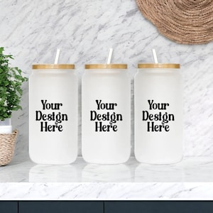 Frosted Can Class Mockup, Easy Drag and Drop Canva Frame, Tumbler Mockup, Libby Tumbler Canva, Tumbler With Handle,  Sublimation Tumblers.