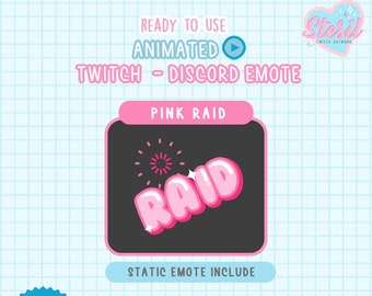 ANIMATED Twitch and Discord Emote / Raid Sparkle / PINK Color / love /  kawaii / Streamer / Pastel