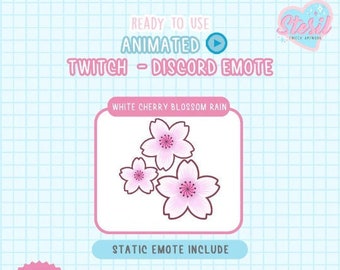 ANIMATED Twitch and Discord Emote / Cherry Blossom / white and pink Color / flower / Japanese cherry / sakura /  kawaii / Streamer