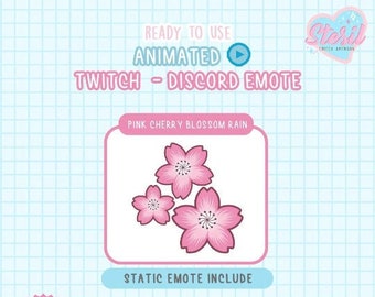 ANIMATED Twitch en Discord Emote / Cherry Blossom / roze kleur / bloem / Japanse kers / sakura / kawaii / Streamer