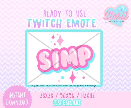 Twitch Emote / Simp / Pastel / Kawaii / Streamer Graphics - Etsy