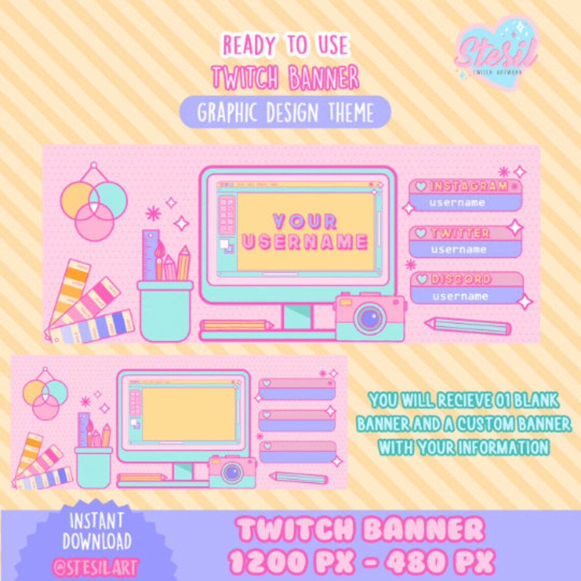 ANIMATED Twitch Stream Package / Graphic Design Theme / Aesthetics ...