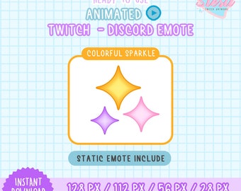 Animated and Static Twitch - Discord Emote / Sparkle / COLORFUL / Star / Shine /  kawaii / Streamer / Pastel / Galaxy / Pink Purple