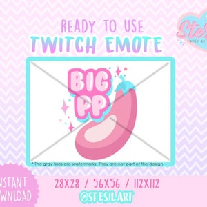 Twitch Emote / Big PP / Pastel /  kawaii / Streamer Graphics