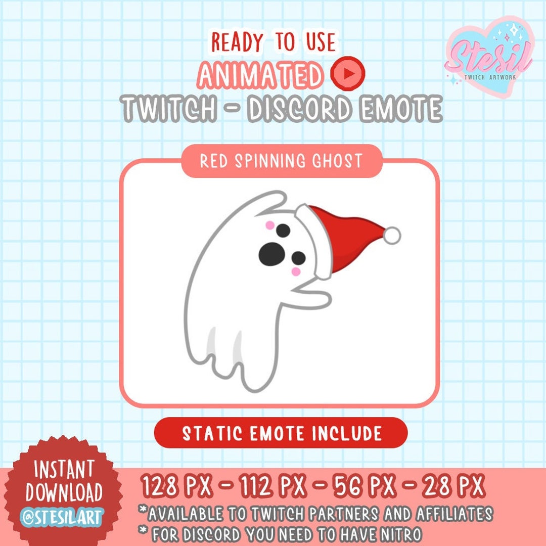 01 ANIMATED Twitch and Discord Emote / Red Spinning Ghost / Etsy