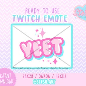 Twitch Emote / Yeet / Pastel /  kawaii / Streamer Graphics