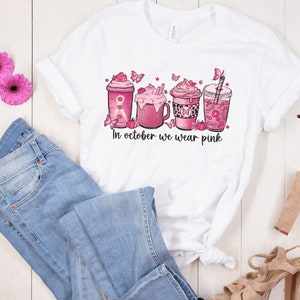 We Wear Pink in October shirts, I wear pink for mom shirt, I wear pink for Grandma, Breast Cancer awareness shirt, shirts with pink designs