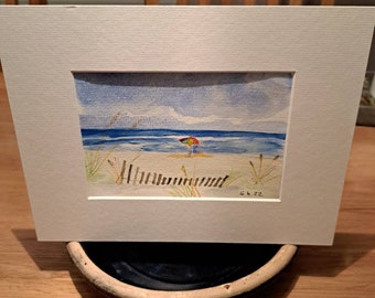 Aquarellbild -Strandtag-eines meiner Lieblingsbilder