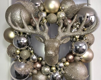 large gold luxury handcrafted Christmas wreath