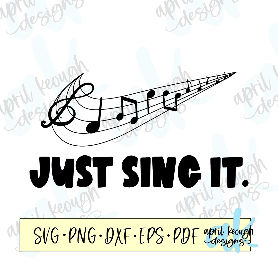 Notes Singing Design Just Sing It Swoosh Svg/ Just Sing Svg/ Music Notes Svg/ Singing Shirt ...