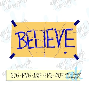Strappato credere segno SVG PNG/ credere segno SVG PNG/ credere clip art/ strappato credere firmare pezzi tagliare file per cricut sagoma/ credere SVG PNG