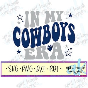 Na minha Era dos Cowboys retro svg png/ retro Cowboys svg/ arquivo de corte da era para silhueta cricut/ design de camisa da era do futebol/ png de time de futebol retrô