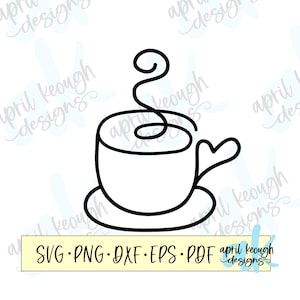 Kawa linia sztuki svg/ kawa svg/ kawa linia sztuki plik do cięcia/ filiżanka kawy svg/ filiżanka kawy clipart/ kawa cricut projekt/ kawa linia sztuki png/