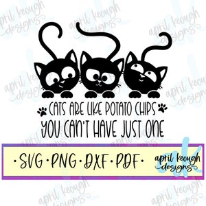Los gatos son como papas fritas svg png/ cita de gato divertido svg png/ amante de los gatos corte archivo cricut silueta/ múltiples gatos clip art/ gatos lindos svg png