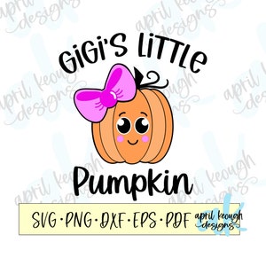 Gigis Little Pumpkin SVG PNG / ClipArt di zucca per bambini / Tutina di zucca SVG PNG Cricut Silhouette / Tutina per bambini autunnale SVG / File di taglio Tutina di Gigi