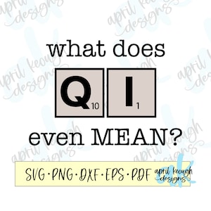 ¿Qué significa QI svg png/ juego de mesa svg png/ juego de palabras divertido corte archivo cricut silueta/ letras del juego clip art/ QI svg png/ juego de palabras svg
