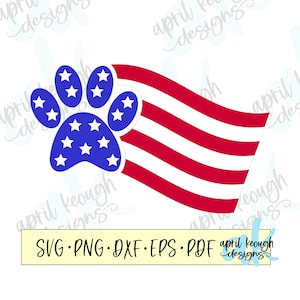 Pawprint American Flag svg png/ paw print flag clip art/ patriotic paw print clip art/ pawprint flag cricut silhouette/ american flag svg