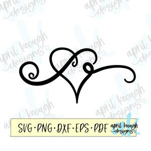 Swirl heart svg png/ Heart with swirls svg png/ heart with swirls cut file for cricut silhouette/ heart with swirls clip art/ heart flourish
