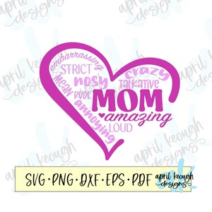 Divertente mamma cuore SVG PNG/divertente mamma definizione SVG/Festa della mamma cuore SVG/Mamma citazione clip art/Mamma cuore cricut sagoma/Mamma cuore SVG PNG