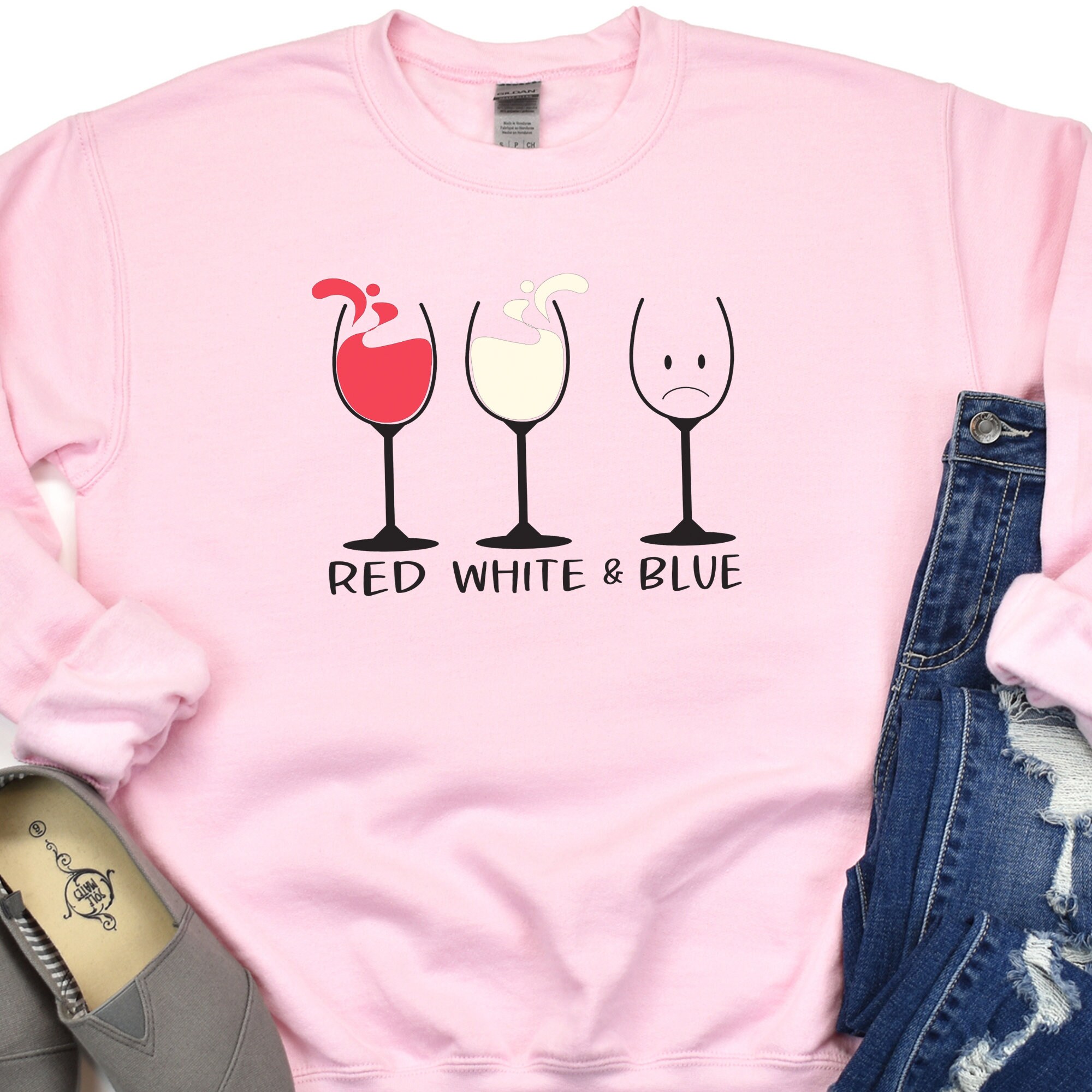 Red White and Blue Wine Glasses Svg Png/ Red and White Wine Etsy